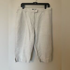 RALPH LAUREN JEANS CO. Tan Linen Blend Capri Pants Petite Size 14P